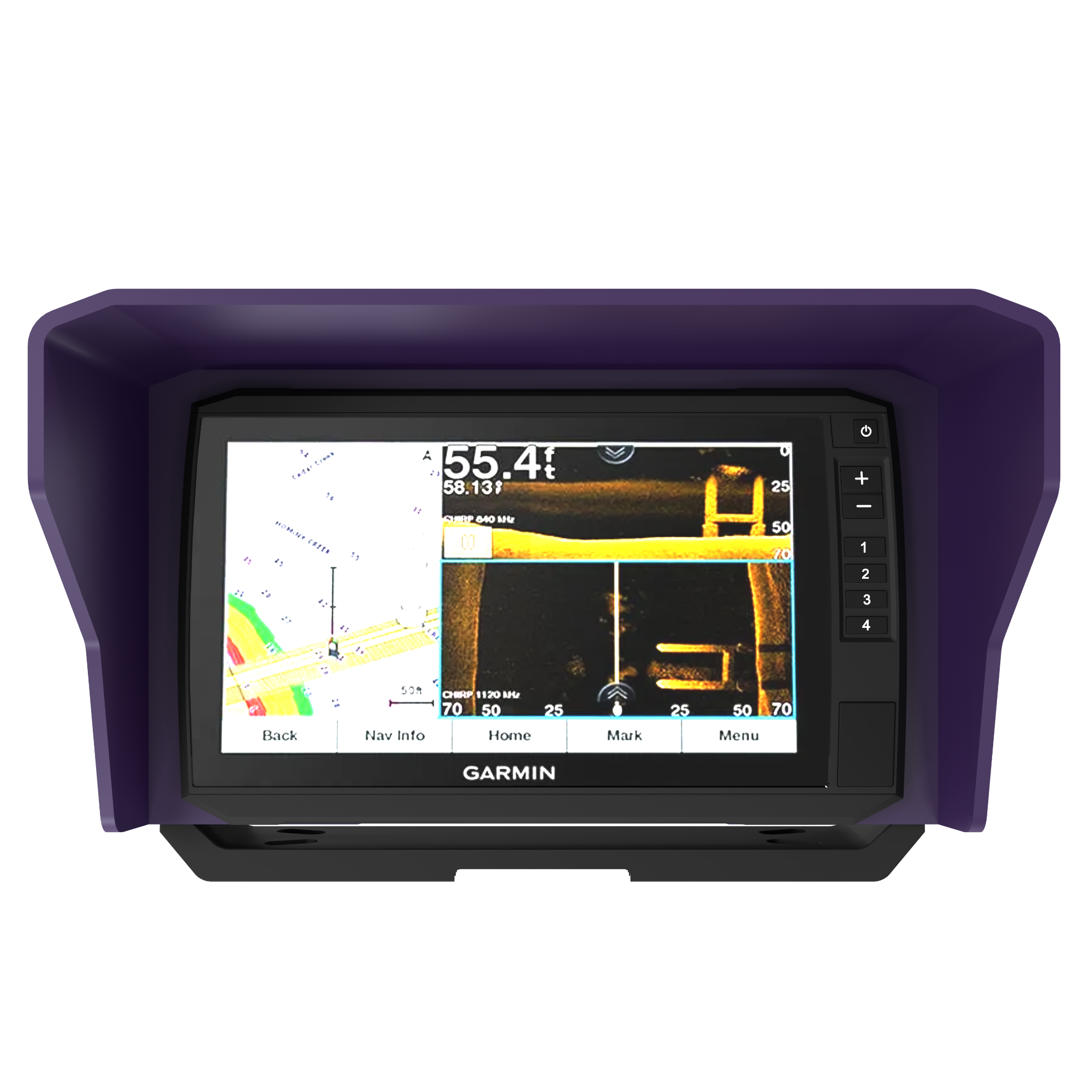 Garmin ECHOMAP UHD 93sv/94sv Sonnenblende/Fischfinder BOLT ON Visier – Apex Angeln Sonnenblende